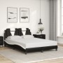 Estructura cama con LED cuero sintético negro blanco 140x200 cm de , Camas y somieres - Ref: Foro24-3214027, Precio: 206,61 €...