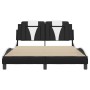 Estructura cama con LED cuero sintético negro blanco 140x200 cm de , Camas y somieres - Ref: Foro24-3214027, Precio: 206,61 €...