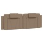 Estructura de cama con luces LED cuero PE capuchino 160x200 cm de , Camas y somieres - Ref: Foro24-3214033, Precio: 229,71 €,...