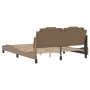 Estructura de cama con luces LED cuero PE capuchino 160x200 cm de , Camas y somieres - Ref: Foro24-3214033, Precio: 229,71 €,...