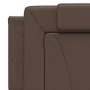Bed frame with LED lights, brown PE leather, 160x200 cm. by , Beds and slatted bases - Ref: Foro24-3214031, Price: 248,32 €, ...