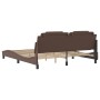 Estructura cama con luces LED cuero sintético marrón 180x200 cm de , Camas y somieres - Ref: Foro24-3214038, Precio: 212,46 €...