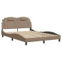 Estructura de cama con LED cuero sintético capuchino 140x190 cm de , Camas y somieres - Ref: Foro24-3214019, Precio: 190,89 €...
