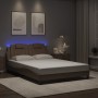 Estructura de cama con LED cuero sintético capuchino 140x190 cm de , Camas y somieres - Ref: Foro24-3214019, Precio: 190,89 €...