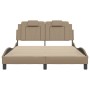 Estructura de cama con LED cuero sintético capuchino 140x190 cm de , Camas y somieres - Ref: Foro24-3214019, Precio: 190,89 €...