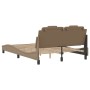 Estructura de cama con LED cuero sintético capuchino 140x190 cm de , Camas y somieres - Ref: Foro24-3214019, Precio: 190,89 €...