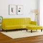 Sofá cama de 2 plazas con taburete terciopelo amarillo de , Sofás - Ref: Foro24-3216254, Precio: 311,35 €, Descuento: %