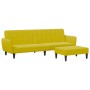 Sofá cama de 2 plazas con taburete terciopelo amarillo de , Sofás - Ref: Foro24-3216254, Precio: 317,67 €, Descuento: %