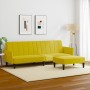 Sofá cama de 2 plazas con taburete terciopelo amarillo de , Sofás - Ref: Foro24-3216254, Precio: 317,67 €, Descuento: %