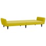 Sofá cama de 2 plazas con taburete terciopelo amarillo de , Sofás - Ref: Foro24-3216254, Precio: 317,67 €, Descuento: %