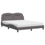 Cama con colchón cuero sintético gris 160x200 cm de , Camas y somieres - Ref: Foro24-3208806, Precio: 430,16 €, Descuento: %
