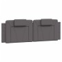 Cama con colchón cuero sintético gris 160x200 cm de , Camas y somieres - Ref: Foro24-3208806, Precio: 430,16 €, Descuento: %