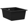 Fregadero de cocina con rebosadero granito negro de vidaXL, Fregaderos - Ref: Foro24-147073, Precio: 163,36 €, Descuento: %