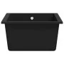 Fregadero de cocina con rebosadero granito negro de vidaXL, Fregaderos - Ref: Foro24-147073, Precio: 163,36 €, Descuento: %