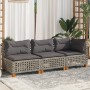 Sofá de jardín de 3 plazas con cojines ratán sintético gris de , Sofás de exterior - Ref: Foro24-365942, Precio: 249,19 €, De...