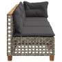 Sofá de jardín de 3 plazas con cojines ratán sintético gris de , Sofás de exterior - Ref: Foro24-365942, Precio: 249,19 €, De...
