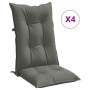 Cojines para silla respaldo alto 4 uds tela gris oscuro melange de , Cojines para sillas y sofás - Ref: Foro24-4002350, Preci...