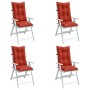 Cojines silla respaldo alto 4 uds tela rojo melange 120x50x7 cm de , Cojines para sillas y sofás - Ref: Foro24-4002365, Preci...