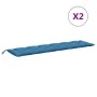 Cojines para banco jardín 2 uds tela azul melange 200x50x7 cm de , Cojines para sillas y sofás - Ref: Foro24-4002634, Precio:...