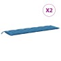 Cojines para banco jardín 2 uds tela azul melange 200x50x7 cm de , Cojines para sillas y sofás - Ref: Foro24-4002634, Precio:...