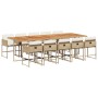 Set comedor de jardín 11 pzas con cojines ratán sintético beige de , Conjuntos de jardín - Ref: Foro24-3278067, Precio: 745,3...