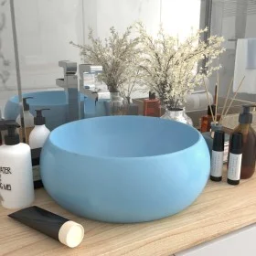 Matte light blue round ceramic luxury washbasin 40x15 cm by vidaXL, Sinks - Ref: Foro24-147000, Price: 76,35 €, Discount: %