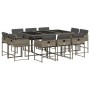 Set de comedor de jardín 11 pzas y cojines ratán sintético gris de , Conjuntos de jardín - Ref: Foro24-3278155, Precio: 558,3...
