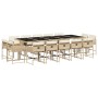 Set comedor de jardín con cojines 15 pzas ratán sintético beige de , Conjuntos de jardín - Ref: Foro24-3278181, Precio: 853,7...