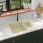 Küchenspüle mit doppelter Schüssel und beigem Granitüberlauf von vidaXL, Sinkt - Ref: Foro24-147087, Preis: 118,97 €, Rabatt: %