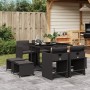 Set de comedor de jardín 9 pzas y cojines ratán sintético negro de , Conjuntos de jardín - Ref: Foro24-3277902, Precio: 374,7...