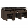Set comedor de jardín 11 pzas y cojines ratán sintético marrón de , Conjuntos de jardín - Ref: Foro24-3277916, Precio: 505,37...