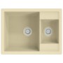 Fregadero de cocina doble seno con rebosadero granito beige de vidaXL, Fregaderos - Ref: Foro24-147087, Precio: 120,42 €, Des...