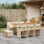 Set comedor de jardín 11 pzas con cojines ratán sintético beige de , Conjuntos de jardín - Ref: Foro24-3277923, Precio: 526,0...