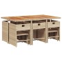 Set comedor de jardín 11 pzas con cojines ratán sintético beige de , Conjuntos de jardín - Ref: Foro24-3277923, Precio: 526,0...