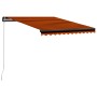 Toldo retráctil manual con LED naranja y marrón 350x250 cm de vidaXL, Toldos - Ref: Foro24-3055225, Precio: 417,84 €, Descuen...