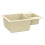 Fregadero de cocina doble seno con rebosadero granito beige de vidaXL, Fregaderos - Ref: Foro24-147087, Precio: 120,42 €, Des...