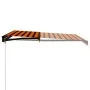 Manual retractable awning with orange and brown LED lights 350x250 cm by vidaXL, Awnings - Ref: Foro24-3055225, Price: 443,72...