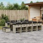 Set comedor jardín y cojines 15 pzas ratán sintético gris claro de , Conjuntos de jardín - Ref: Foro24-3277942, Precio: 817,9...