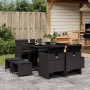 Set de comedor de jardín 9 pzas y cojines ratán sintético negro de , Conjuntos de jardín - Ref: Foro24-3277722, Precio: 404,1...