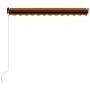 Manual retractable awning with orange and brown LED lights 350x250 cm by vidaXL, Awnings - Ref: Foro24-3055225, Price: 443,72...