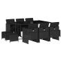 Set de comedor jardín 11 pzas con cojines ratán sintético negro de , Conjuntos de jardín - Ref: Foro24-3277734, Precio: 568,9...