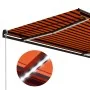 Manual retractable awning with orange and brown LED lights 350x250 cm by vidaXL, Awnings - Ref: Foro24-3055225, Price: 443,72...