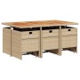 Set comedor de jardín 11 pzas con cojines ratán sintético beige de , Conjuntos de jardín - Ref: Foro24-3277743, Precio: 726,3...