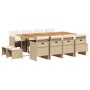 Set comedor de jardín con cojines 13 pzas ratán sintético beige de , Conjuntos de jardín - Ref: Foro24-3277755, Precio: 986,3...