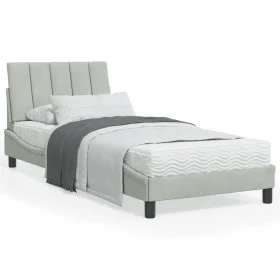 Bed with light gray velvet mattress 90x200 cm by , Beds and slatted bases - Ref: Foro24-3208574, Price: 292,42 €, Discount: %