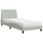 Cama con colchón terciopelo gris claro 90x200 cm de , Camas y somieres - Ref: Foro24-3208574, Precio: 265,47 €, Descuento: %