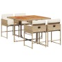 Set comedor de jardín 5 pzas con cojines ratán sintético beige de , Conjuntos de jardín - Ref: Foro24-3278031, Precio: 283,42...