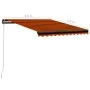 Toldo retráctil manual con LED naranja y marrón 350x250 cm de vidaXL, Toldos - Ref: Foro24-3055225, Precio: 443,72 €, Descuen...