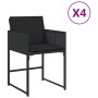 Sillas de jardín con cojines 4 unidades ratán sintético negro de , Sillas de jardín - Ref: Foro24-4007476, Precio: 154,32 €, ...