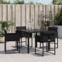 Sillas de jardín con cojines 4 unidades ratán sintético negro de , Sillas de jardín - Ref: Foro24-4007476, Precio: 154,32 €, ...